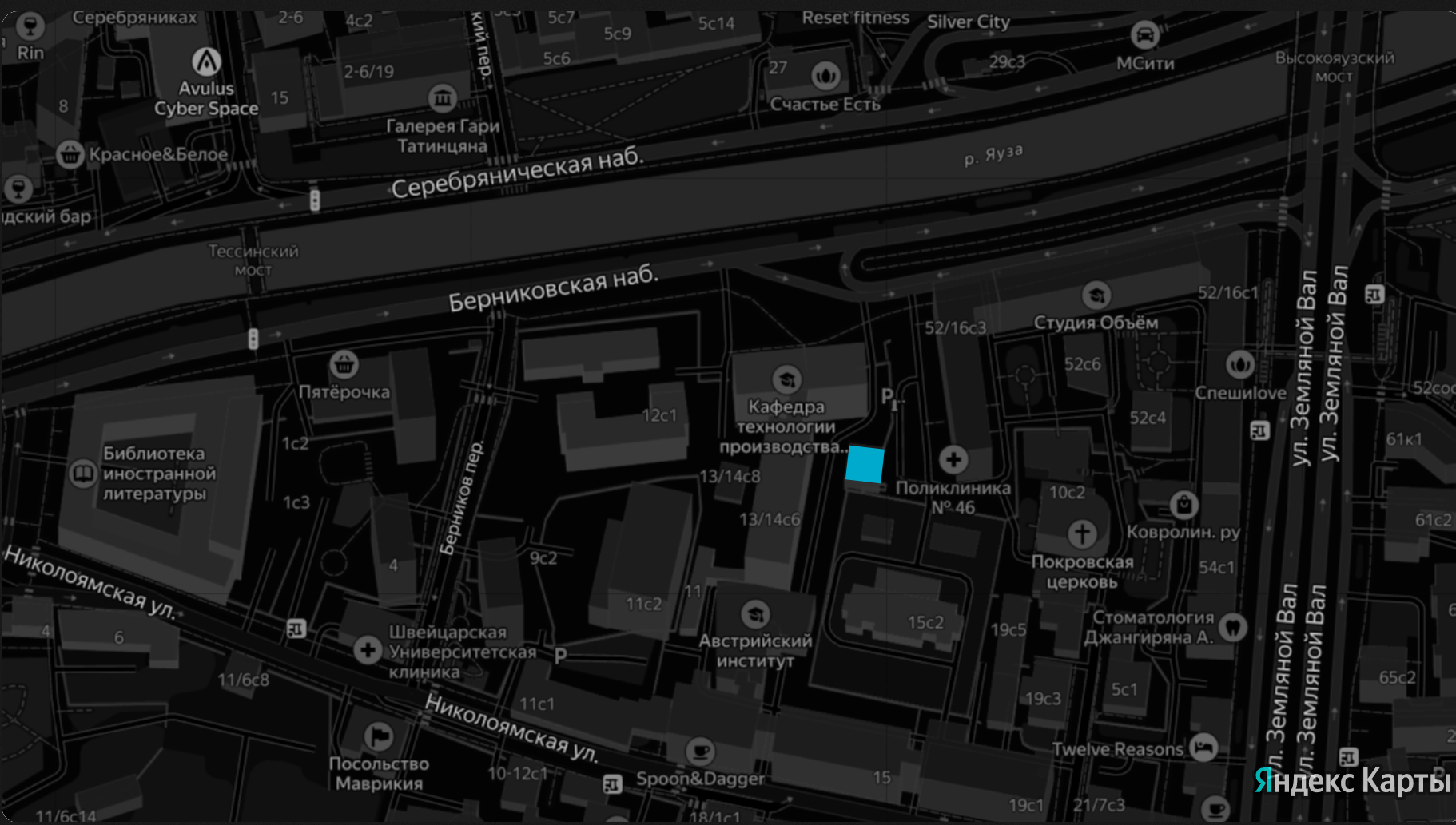 Карта: Москва, ул. Николоямская, д. 13, стр. 17